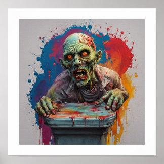 Zombie Posing für Halloween-Poster Poster