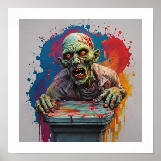 Zombie Posing für Halloween-Poster Poster (Vorne)