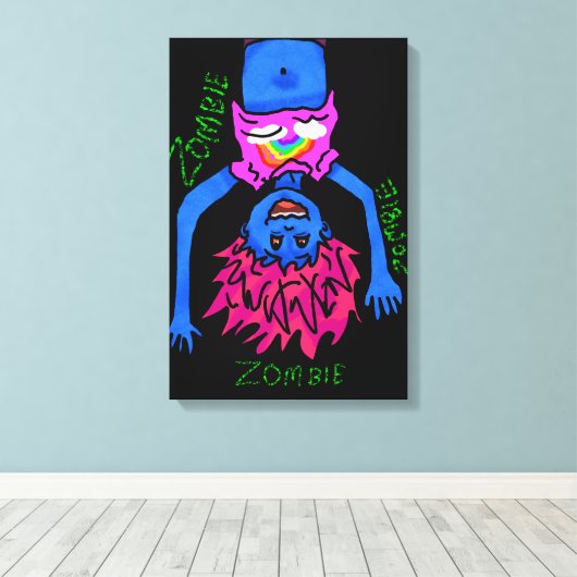 Zombie Poster Leinwanddruck (Insitu (Holzboden))