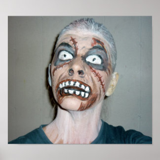 Zombie-Poster-Zombie-Gesichtsmalerei Poster