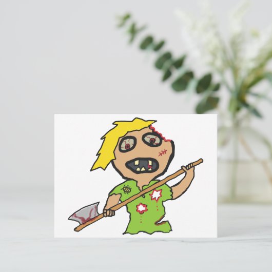 Zombie Postkarte (Stehend Vorderseite)