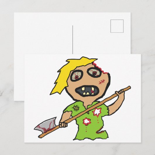Zombie Postkarte (Vorne/Hinten)
