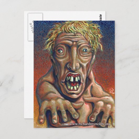 Zombie Postkarte (Vorne/Hinten)