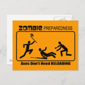 Zombie Preparedness Axes Reload Design Postkarte (Vorne/Hinten)