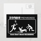 Zombie Preparedness Axes Reloading WHE Design Postkarte (Vorne/Hinten)