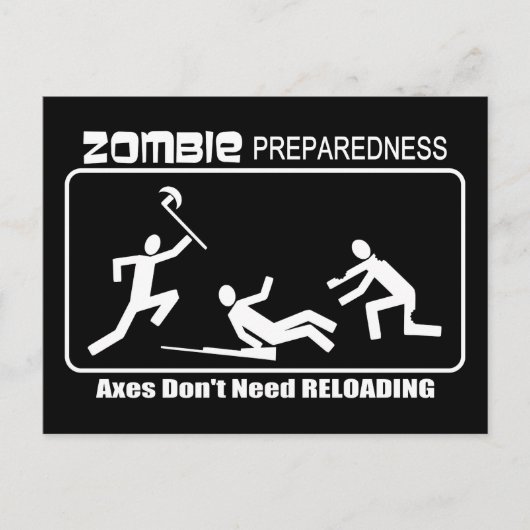 Zombie Preparedness Axes Reloading WHE Design Postkarte (Vorderseite)