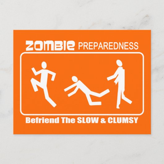 Zombie Preparedness Befriend Slow WHDesign Postkarte (Vorderseite)