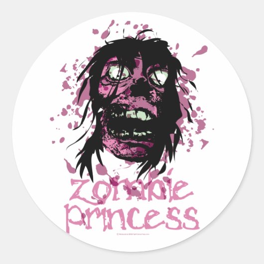 Zombie-Prinzessin Runder Aufkleber (Vorderseite)