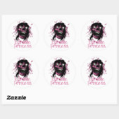Zombie-Prinzessin Runder Aufkleber (Blatt)