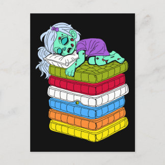 Zombie Prinzessin und die Erbse Postkarte
