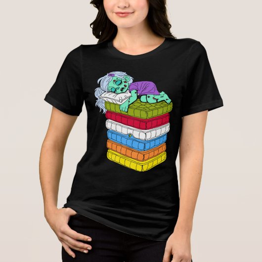 Zombie Prinzessin und die Erbse Tri-Blend Shirt (Vorderseite)