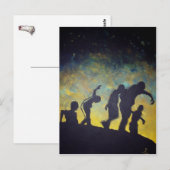 Zombie Procession Silhouette Horror Postkarte (Vorne/Hinten)