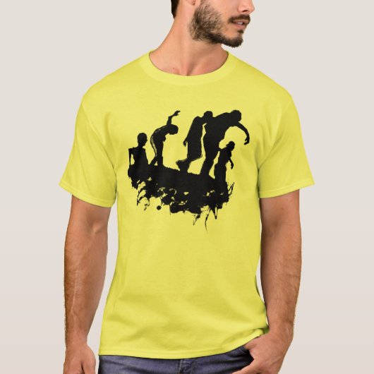Zombie Procession Silhouette T Shirt (Vorderseite)