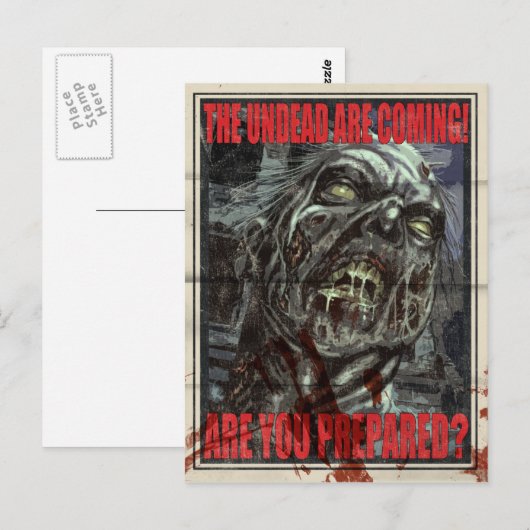 Zombie Propaganda Poster Postkarte (Vorne/Hinten)