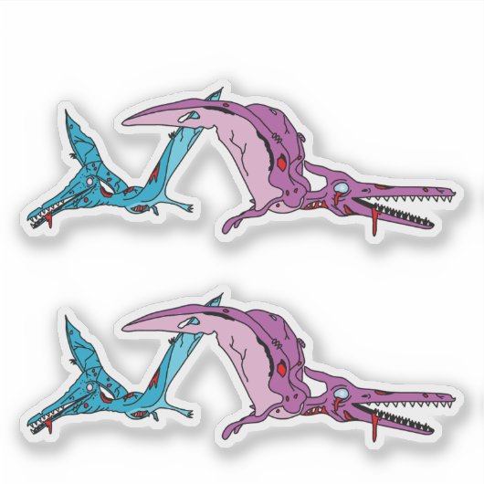 Zombie Pterodactyls Aufkleber (Vorderseite)