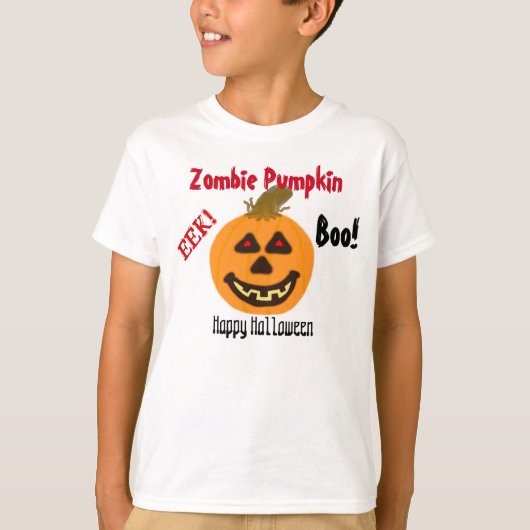 Zombie Pumpkin Halloween Boo T-Shirt (Vorderseite)