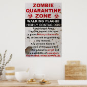 Zombie Quarantäne - Militärzeichen Poster (Küche)
