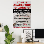Zombie Quarantäne - Militärzeichen Poster (Heimbüro)