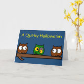 Zombie Quirky Owls Karte (Gelbe Blume)