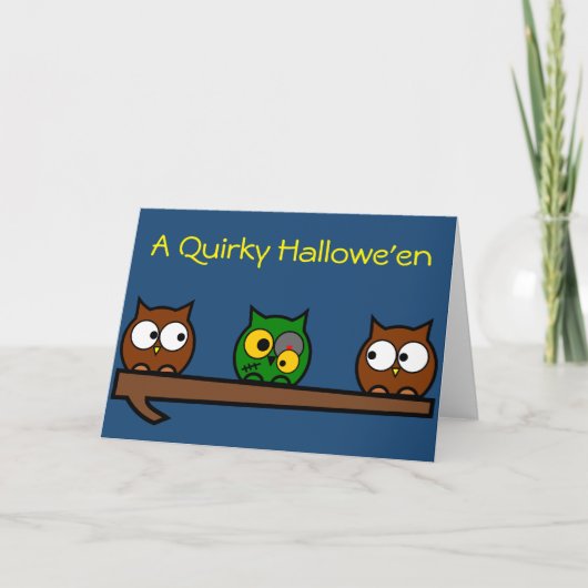 Zombie Quirky Owls Karte (Vorderseite)