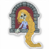 Zombie Rapunzel Aufkleber (Vorderseite)