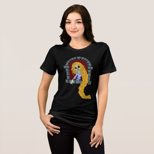 Zombie Rapunzel Tri-Blend Shirt (Vorderseite voll)