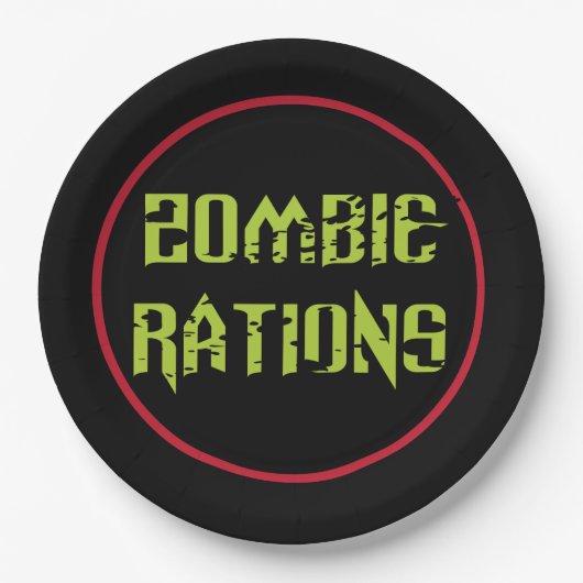 Zombie-Rationen Pappteller (Vorderseite)