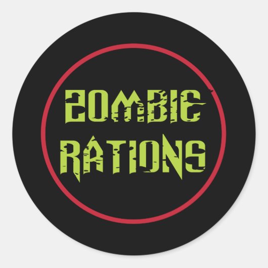 Zombie-Rationen Runder Aufkleber (Vorderseite)