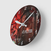 Zombie Red Halloween Horror Custom Personalized Runde Wanduhr (Winkel)