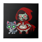 Zombie Red Riding Hood Fliese (Vorderseite)