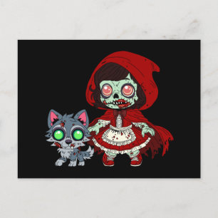 Zombie Red Riding Hood Postkarte