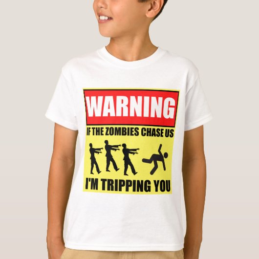 Zombie-Reise-Warnzeichen T-Shirt (Vorderseite)