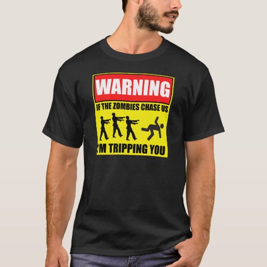 Zombie-Reise-Warnzeichen T-Shirt (Vorderseite)