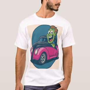 Zombie Reißverschluss: Cartoon-Ghoul cruist in ein T-Shirt