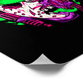 Zombie-Reiter-Neon-Horror-Biker-Design Poster (Ecke)