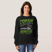 Zombie Repellent Happy Halloween Trick oder Behand Sweatshirt (Vorne ganz)