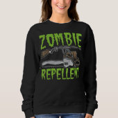Zombie Repellent Happy Halloween Trick oder Behand Sweatshirt (Vorderseite)