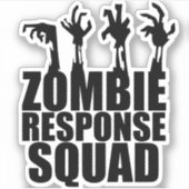 Zombie Response Squad Beängstigende Waffen erreich Aufkleber (Vorderseite)
