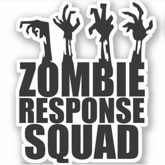 Zombie Response Squad Beängstigende Waffen erreich Aufkleber (Vorderseite)