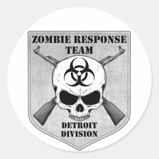 Zombie Response Team: Abteilung Detroit Runder Aufkleber (Vorderseite)