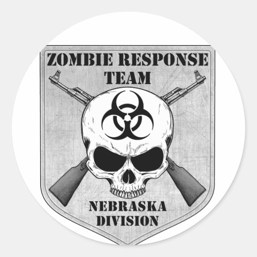 Zombie Response Team: Abteilung Nebraska Runder Aufkleber (Vorderseite)