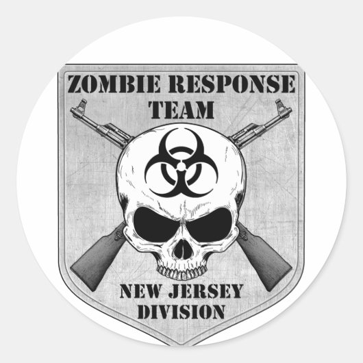 Zombie Response Team: New Jersey Division Runder Aufkleber (Vorderseite)
