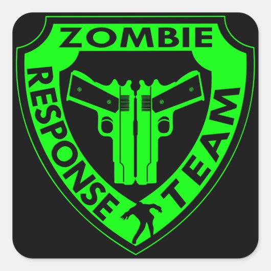 Zombie Response Team Quadratischer Aufkleber (Vorderseite)