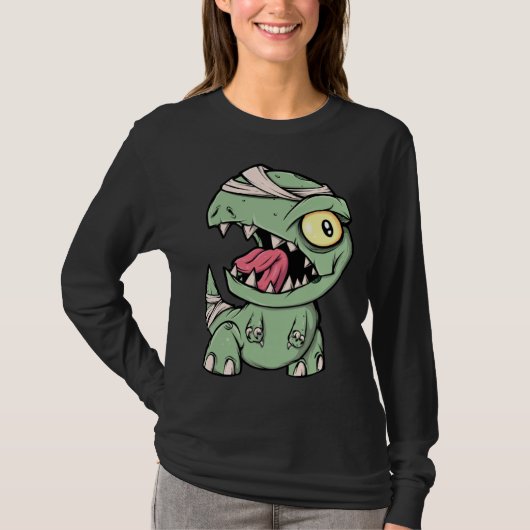 Zombie Rex Dinosaur  For Boys Mummy Halloween T-Shirt (Vorderseite)