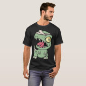 Zombie Rex Dinosaur For Boys Mummy Halloween T-Shirt (Vorne ganz)