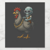 Zombie Rider Chicken - Crazy Coffee Tasse Weinetikett (Einzelnes Label)
