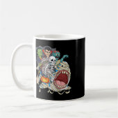 Zombie Riding Mummy Shark Vampire Halloween Pumpki Kaffeetasse (Links)