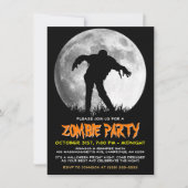 Zombie Rises Apokalypse Party Vollmond Halloween Einladung (Vorderseite)