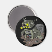 Zombie Robot Button Magnet (Vorderseite/Rückseite)