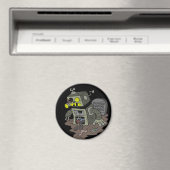 Zombie Robot Button Magnet (In Situ (Geschirrspüler))